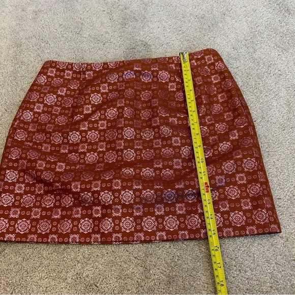 J. CREW COLLECTION Pink Copper Metallic Silk Brocade Mini Skirt Sz 4 NWOT - Picture 11 of 12